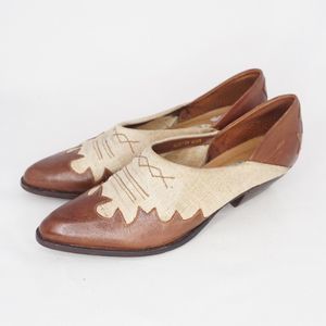 Nicole Brown and Cream Ankle Booties